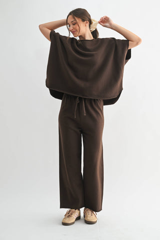 Midnight Navy Malibu Wide-Leg Fleece Pants