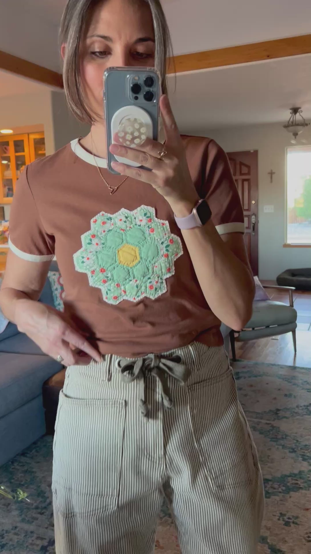 Cocoa Quilt Piece Short Sleeve Ringer Tee – Williams Mercantile